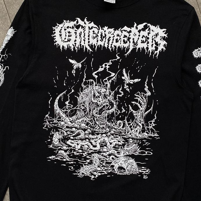 Kaos Lengan Panjang Deserted Gatecreeper Kaos Buildup Kaos Katun Kaos Musik