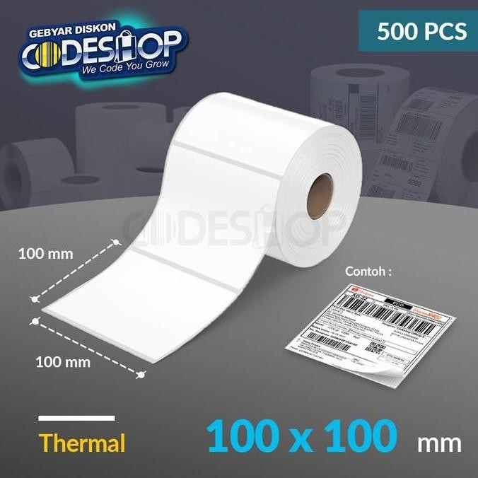 

Label Thermal 100X100 Mm Codeshop Stiker 1 Line Core 1 Inch Isi 500Pcs