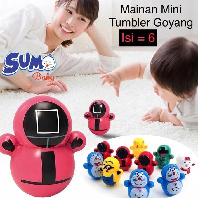 Mainan Bayi Mini Tumbler Goyang Ayun Karakter Boneka Thumbler Anak