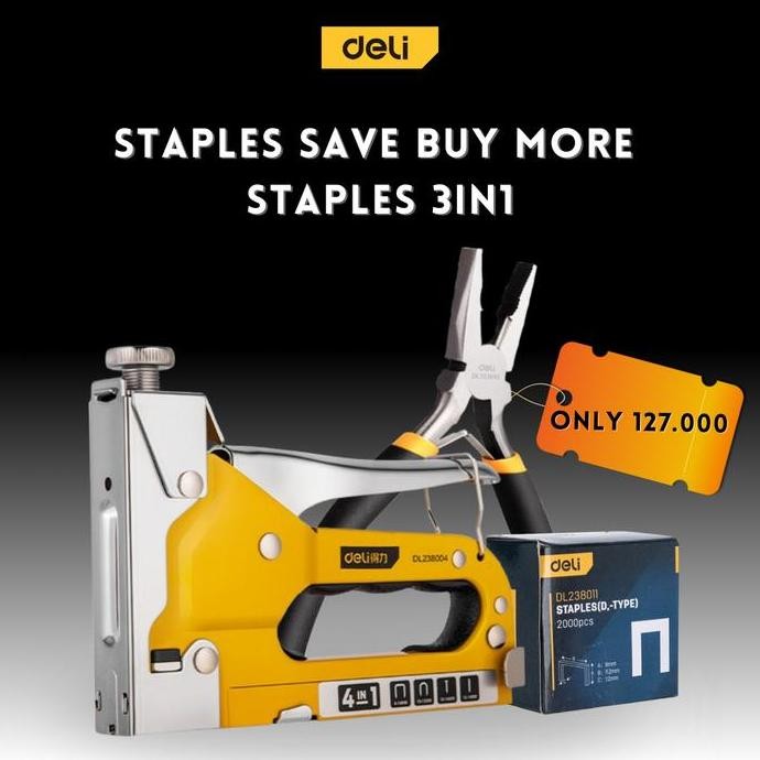

[Exclusive Deli Hemat] Deli Hemat Staple Gun [Staples Gun - Tang Mini - Isi Staples Gun] Co