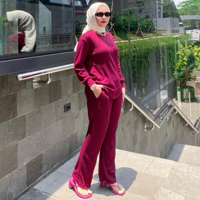 SFS One Set Knit Premium Wanita/Setelan Zara Premium