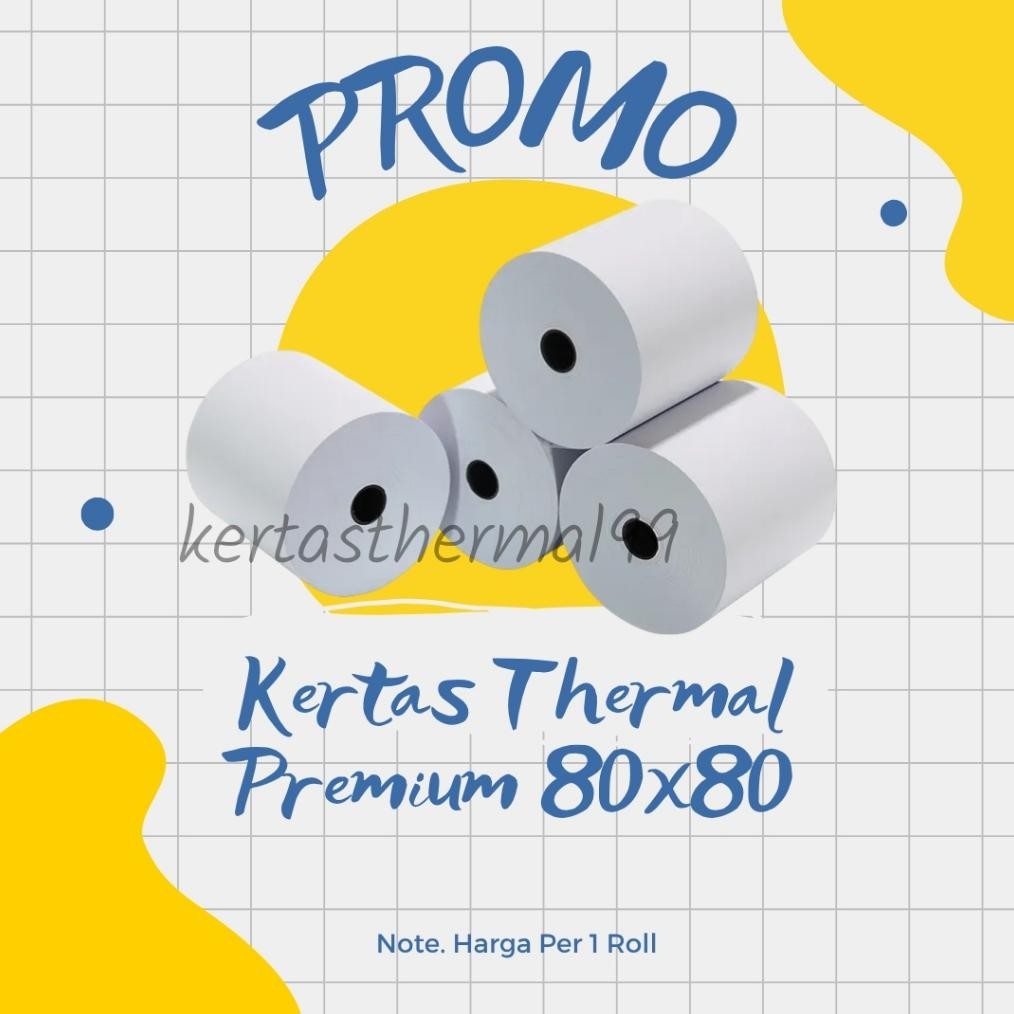 

DS16 >> KERTAS THERMAL STRUK KASIR PAPER ROLL PREMIUM 80X80 TERMAL POS PRINTER BLUETOOTH 80MM