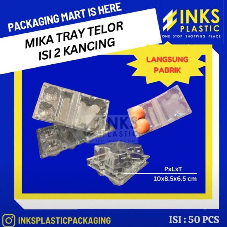 Bisa Cod Mika Tray Telur Isi 2 Egg Tray Telor Kancing (50Pcs) ||