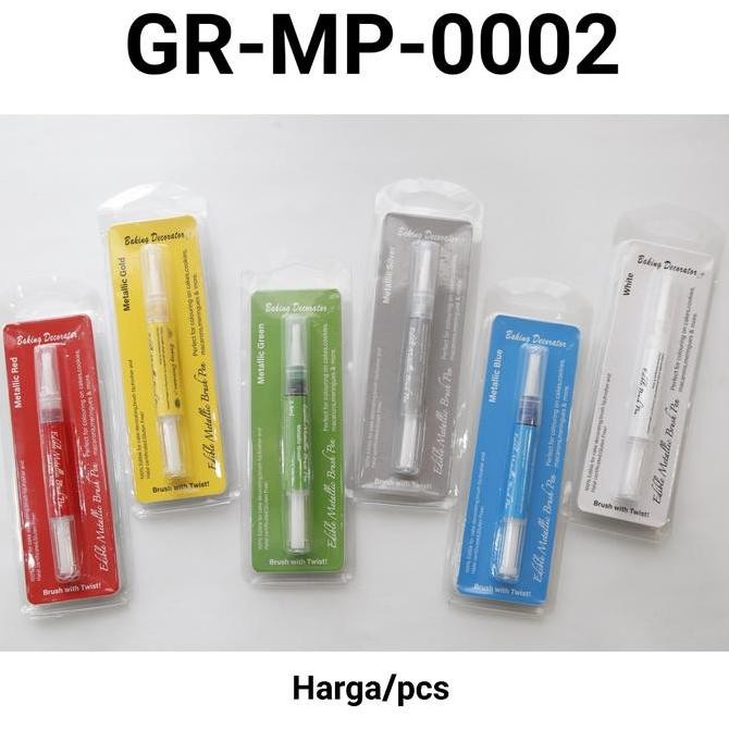 

HOT SALE! GR-MP-0002 Edible pen color pen brush marker pen warna metalik