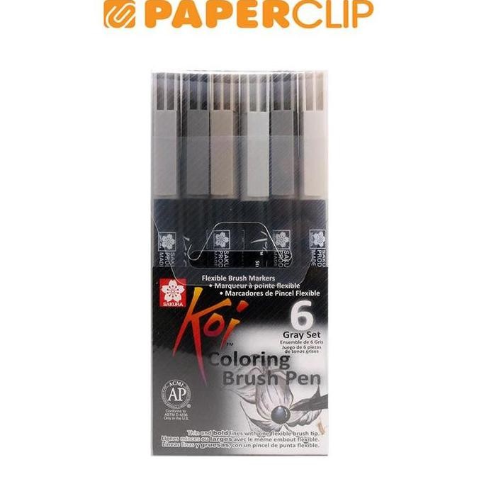 

HOT SALE! COLORING PEN BRUSH SAKURA KOI GRAY SET XBR-S6