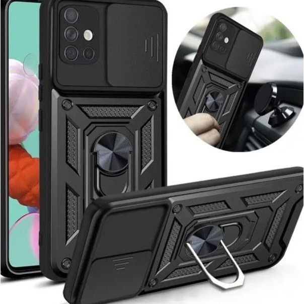 Galaxy A51 A515 Gundam Slide Iring Hard Case Casing Soft Cover Armor Ba Stand Silicone Pc