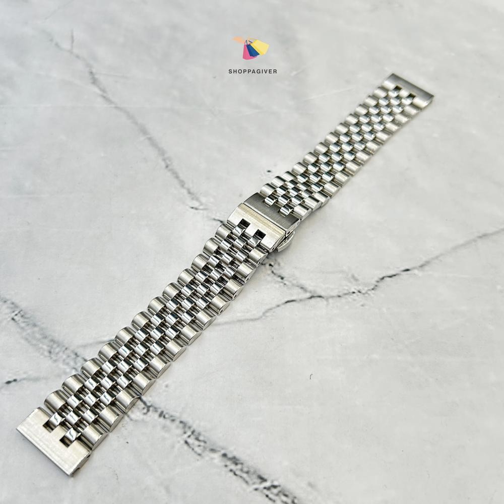 (Terbaru) Premium Jubilee Strap Tali Stainless Steel Classic Silver Clasp Butterfly 18MM 20MM 22MM B