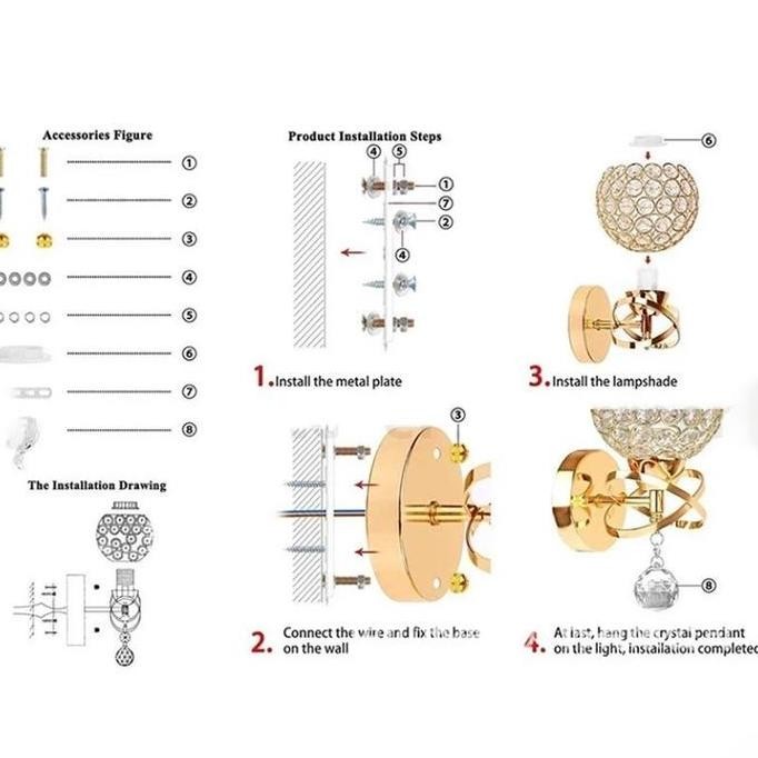 Dunia Lampu Lampu Dinding Kristal Gaya Modern Lampu Dinding Bulat Lampu Dinding Lampion Lampu Dindin