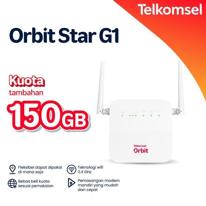 Telkomsel Orbit Star G1 Modem Wifi 4G  Free Kartu By.U 7 Gb