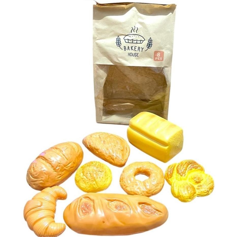 Mainan Anak 8PCS BAKERY HOUSE TKS-018 Mainan Roti Dummy Roti Kering Hiasan Makanan Roti Fake Food An