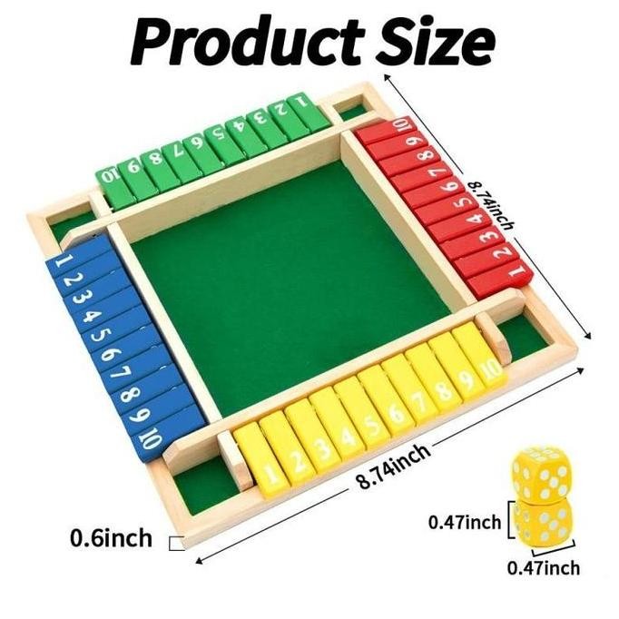 4 Sisi Shut The Box Board Game Mainan Warna Boardgames Dadu Shut The Box Angka Untuk Bar Party