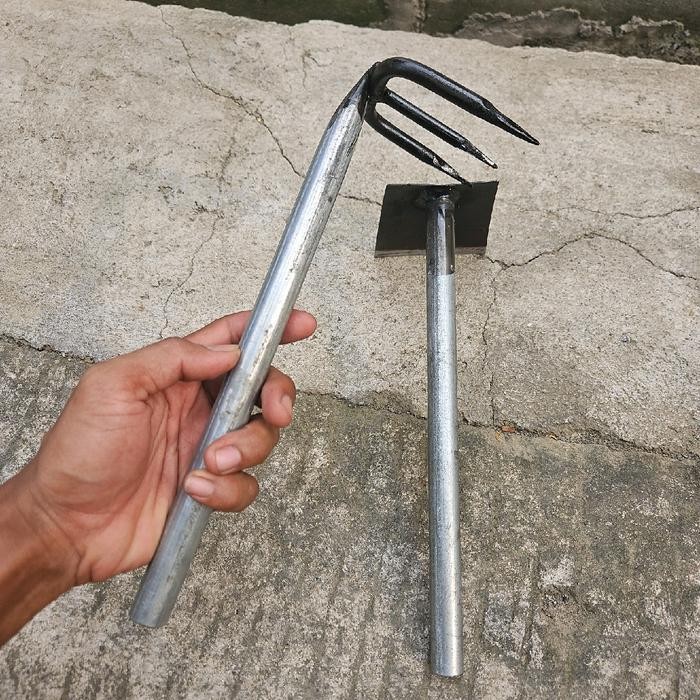 GFT Paket cangkul dan garuk - cangkul mini - garukan sampah dan sabit baja
