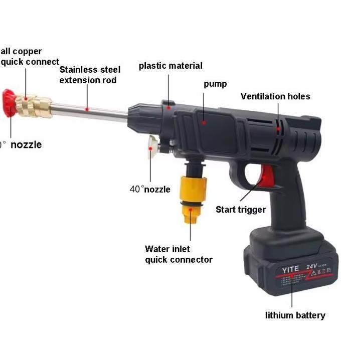 Original Alat Steam Mesin Semprotan Air Cuci Motor Mobil Jet Cleaner High Pressure 1 Set Lengkap Cod