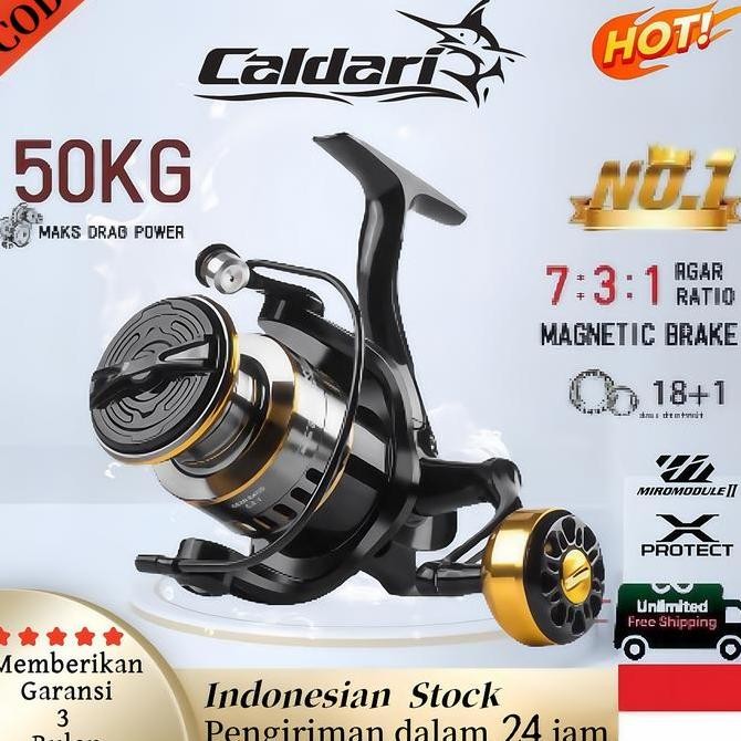 CODCaldari reel pancing asli besi fishing reel 50kg HE1000 - 7000 / Murah Kuat Power Handle/ Reel Pa