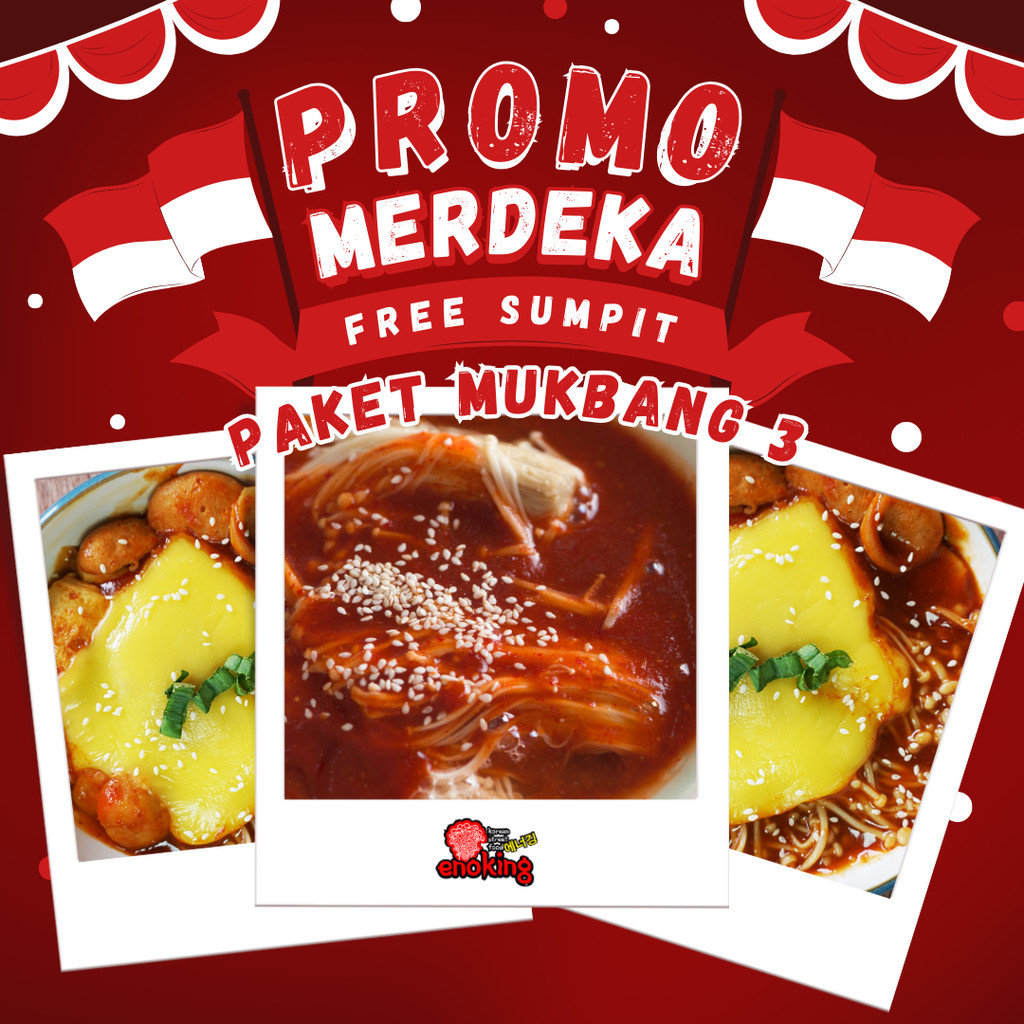 

PAKET 77K FREE SUMPIT (ENOKI ORIGINAL & TTEOBOKKI SPECIAL MOZARELLA)