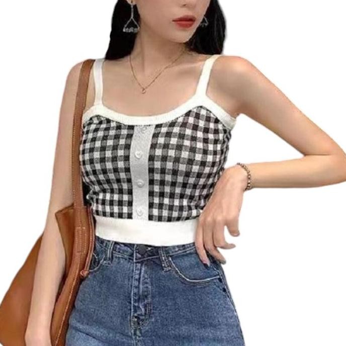Korean Square Knit Crop Tank Top Square Style TT SQUARE