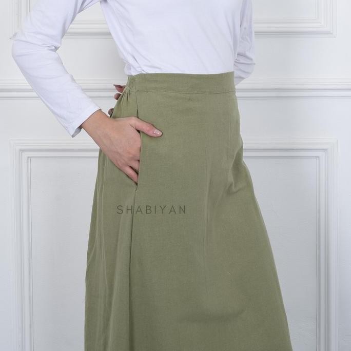 SHABIYAN Basic Linen Skirt/ Rok Linen | 559 Formal Panjang