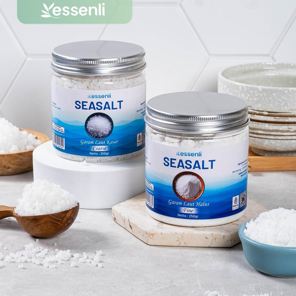 

(Terbaru) ESSENLI Garam Laut Murni Halus / Garam Kasar / Seasalt (Terlaris)