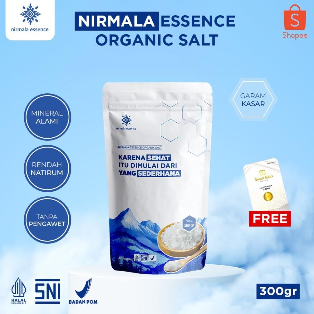 

(Terbaru) garam sehat organik Nirmala essence 300gr-garam laut-garam kasar-garam rendah natrium-garam murah (Terlaris)