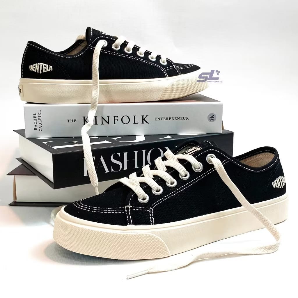 Sepatu Ventela Alpha Low Sepatu Sneakers Hitam Putih - Casual Shoes