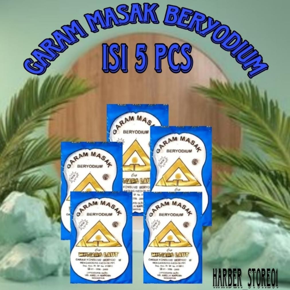 

(Terbaru) Garam Masak BERYODIUM bumbu Dapur berat 100gram isi 5 pcs (Terlaris)
