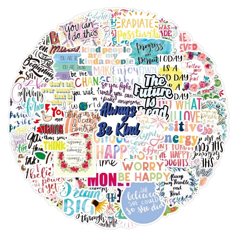 

COD [50PCS]Stiker Aesthetic Pack Kalimat Inspirasional Stiker Buku Decal Vinyl Stiker Anti Air- Sticker Journal Koper Stiker Casing HP Stiker Laptop Helm Motor Stiker Botol PFP-05