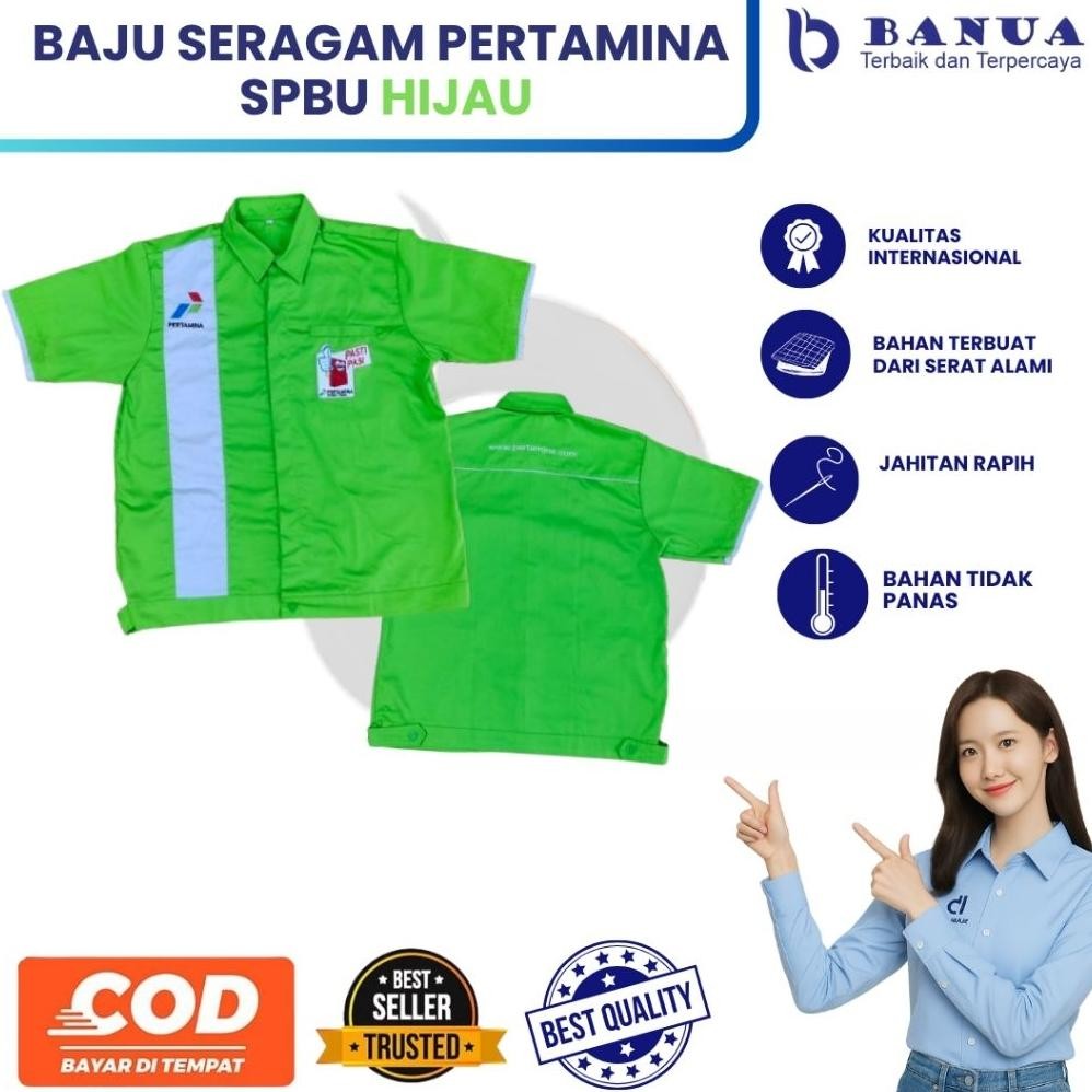 Baju Pertamina Hijau | Baju Spbu | Seragam Spbu Hijau | Seragam Pertamina