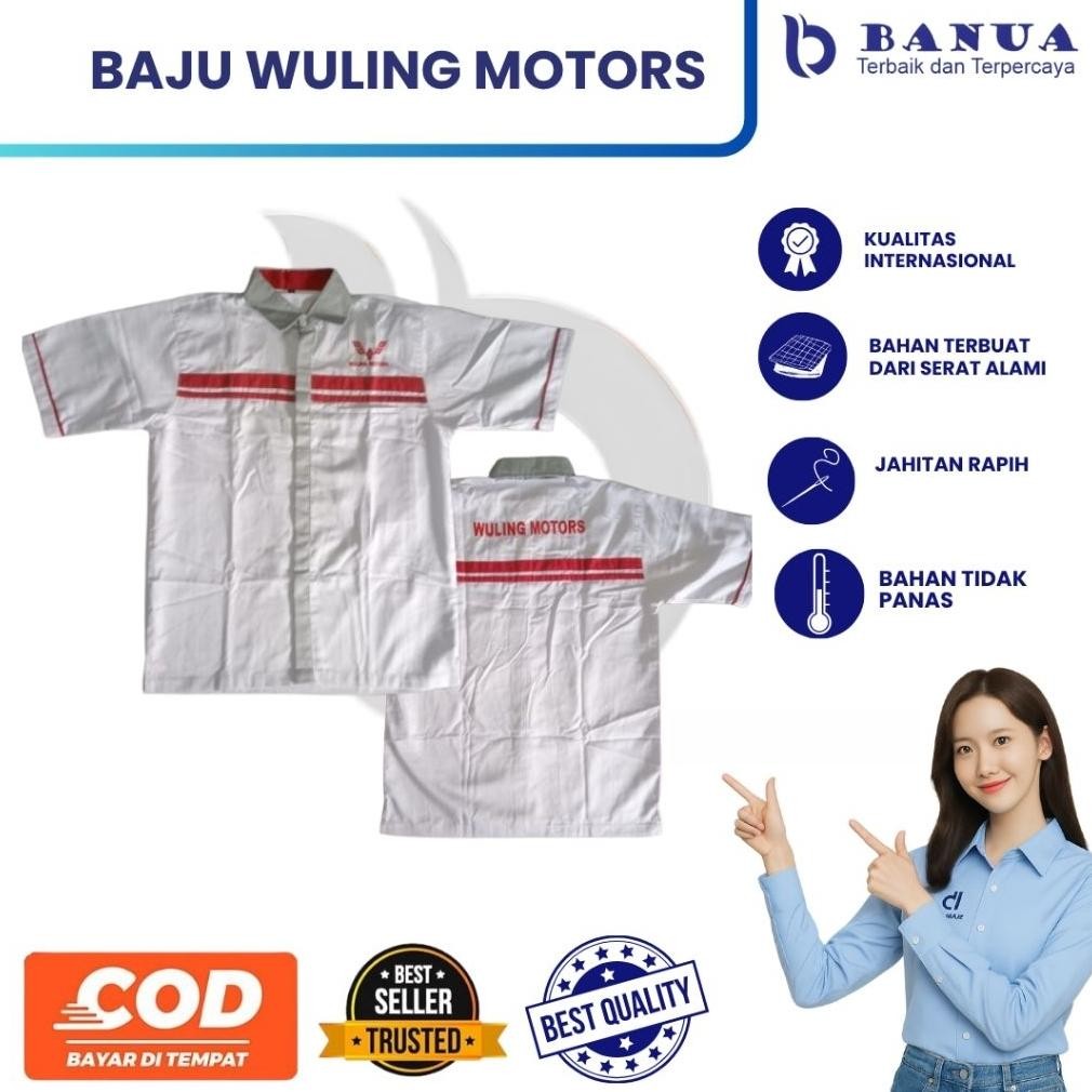 Seragam Wuling | Baju Mekanik Wuling | Baju Abu Wuling | Kemeja Abu Wuling | Baju Mekanik Wuling