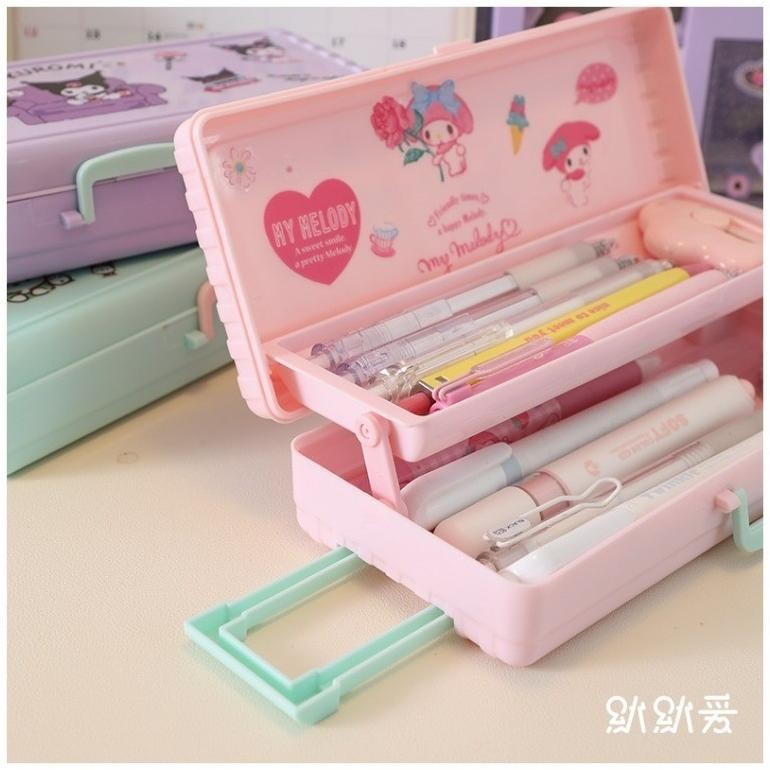 

Fth-56 CodSanrio Diy Kotak Alat Tulis Bentuk Bagasi Kreatif Portabel Kapasitas Besar Cute Girl Heart 3D Pencil Bag Fth-56