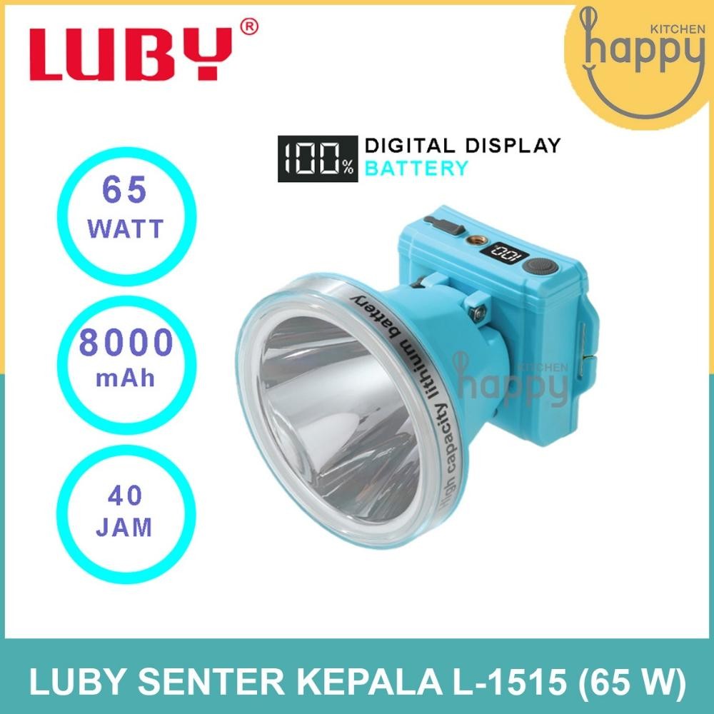 Luby Senter Kepala Anti Air L 1515 65 Watt Cahaya Putih Kuning Headlamp Luby L-1515