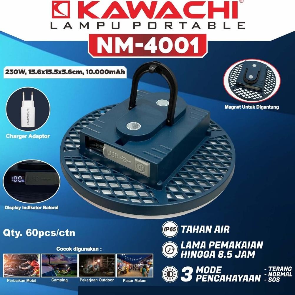 KAWACHI  LAMPU EMERGENCY PORTABLE KAWACHI NM-4001 230W BATERAI 10.000MAH