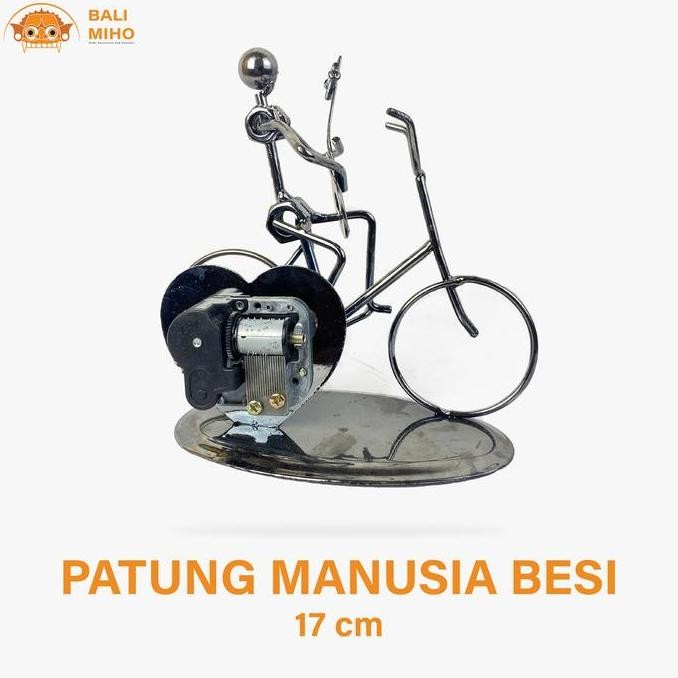 #####] Orang Besi Naik Sepeda - Patung Orang Besi Baut - Miniatur Musisi