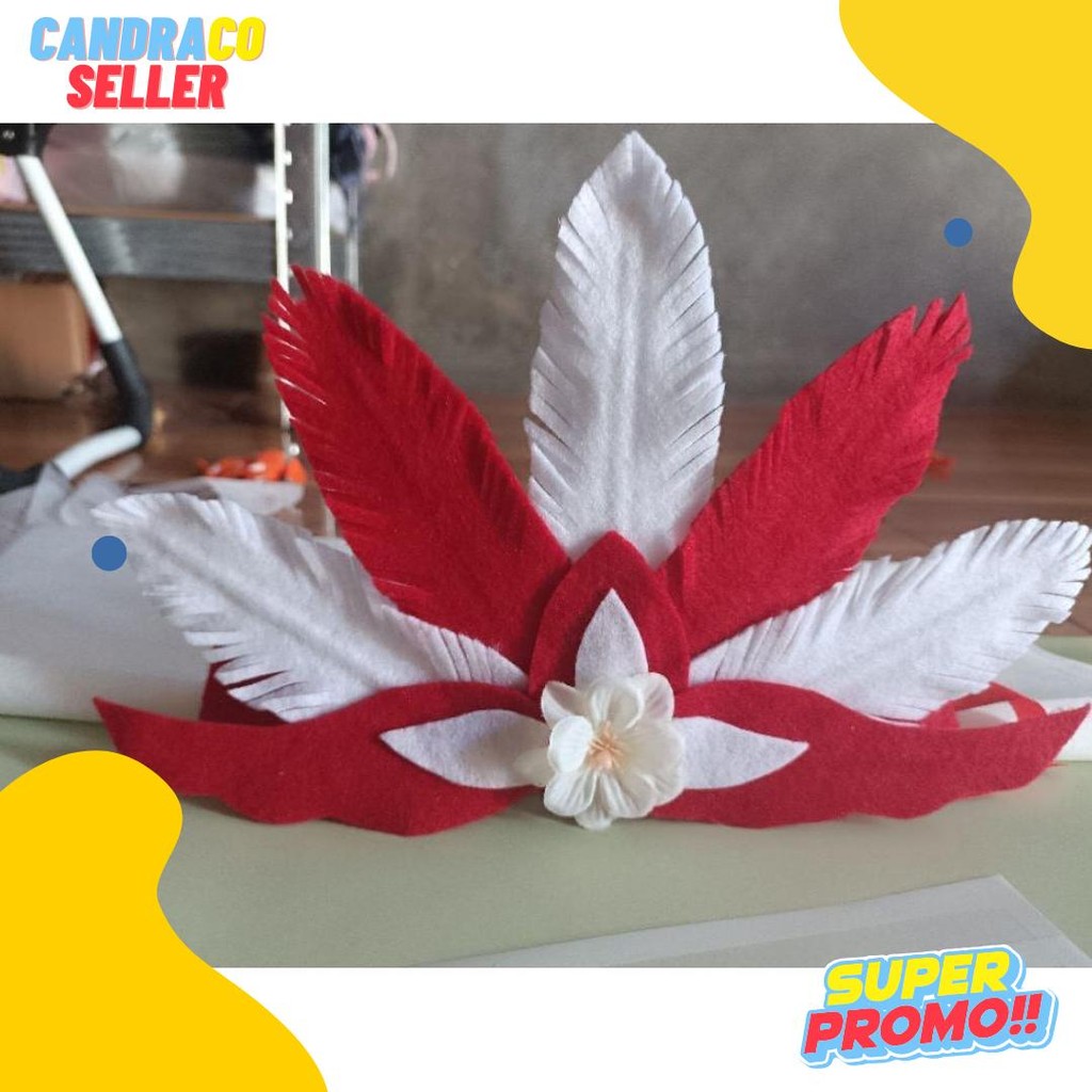 Bando Agustus / Bando merah putih / Bandana pawai / Bando anak / bando bunga