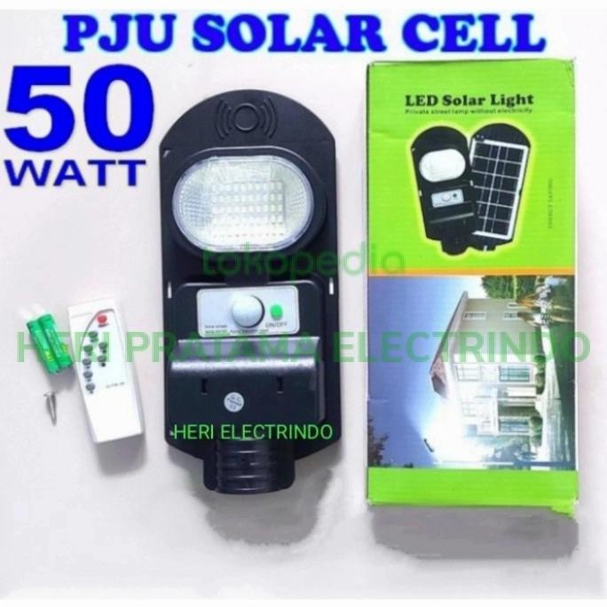 LAMPU PJU LED SOLAR CELL 50W 50 WATT SOLAR PANEL REMOT ALL IN ONE