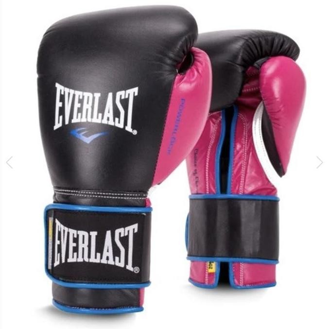 BEBAS ONGKIR - Everlast Powerlock Hoop & Loop Training Gloves leather/sarung tinju