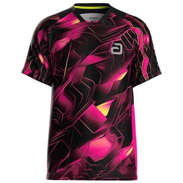 KAOS SHIRT TENIS MEJA ANDRO NAYTON BLACK NEON PINK ORIGINAL