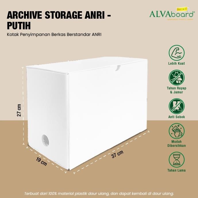 Hot Sale Kardus Dokumen Arsip ALVAboard Box Standar BI Ukuran 37x19x27 cm (P x L x T) ,.