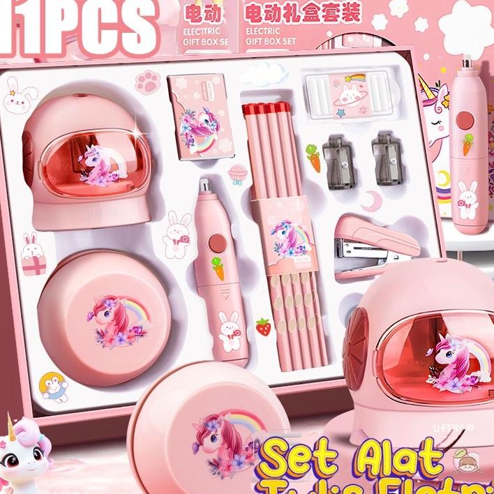 

Set Alat Tulis Elektronik Rautan Pensil Vakum Penghapus Rautan Pensil Stapler Penghapus Elektrik 11 Buah