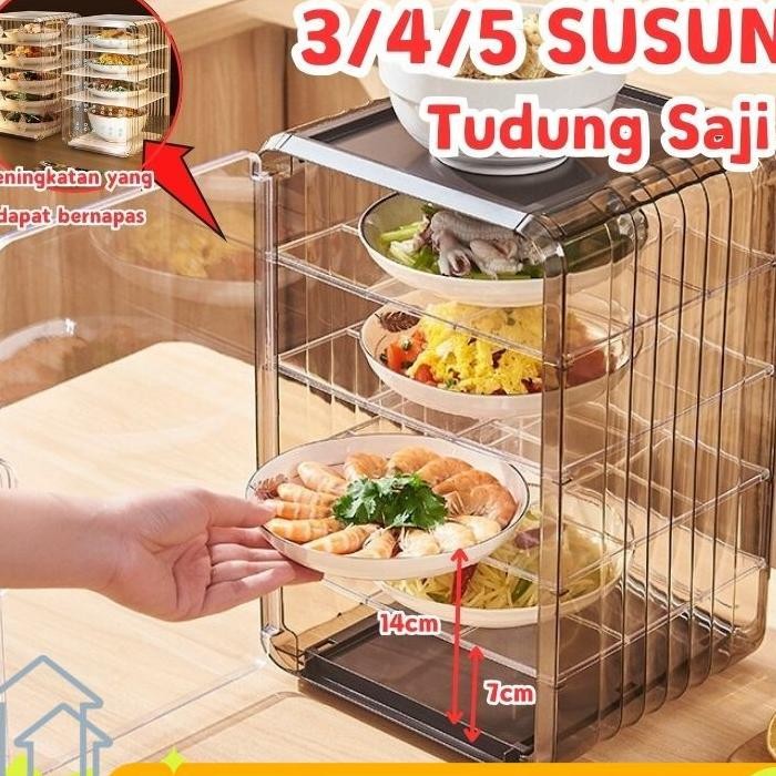 Codupgrade Tudung Saji 5 Susun Lebih Tebal Tudung Saji Estetik Rrak Makan Bertingkat Serbaguna Multi