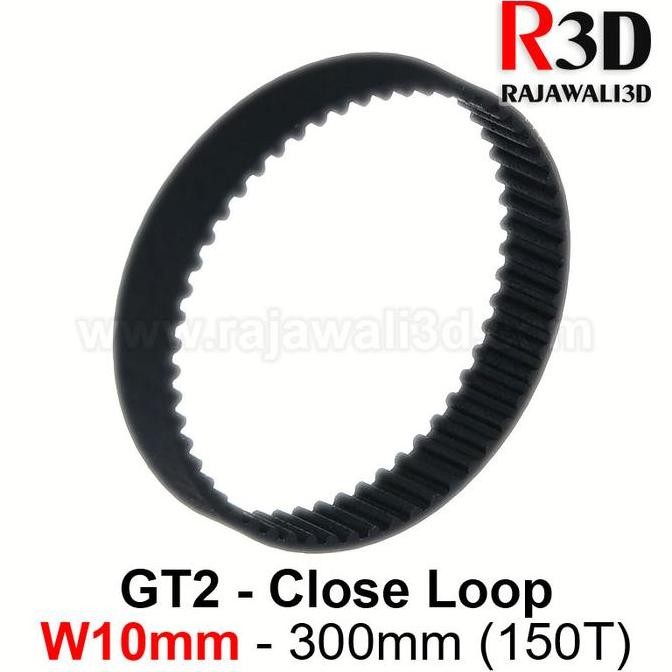Timing Belt GT2 Lebar 10mm Close loop gigi 150T L 300mm