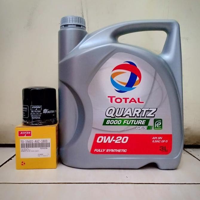 Ready Paket Oli Total SAE 0W-20 FS 3L + Filter Oli Agya/ Ayla/ Calya/ Sigra