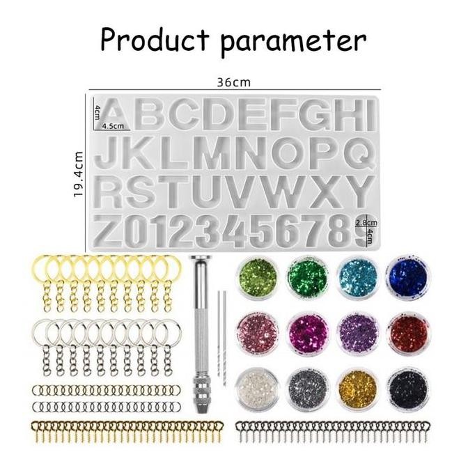 

236Pcs Silikon Cetakan Resin Alphabet Kunci Cetakan Resin Huruf Alfabet Pendant Jewelry Silikon Mold Resin Bentuk Ragam