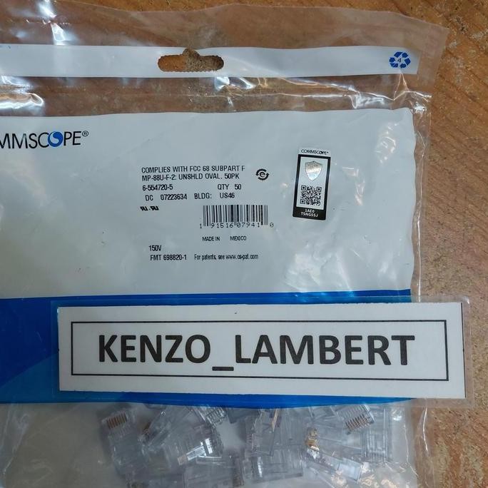 Amp (Commscope) Konektor Rj45 Cat 5E Original /Konektor Cat5E/Rj 45