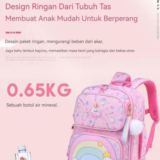 PROMO - Tas Sekolah Anak Perempuan Anti Air Model Pelangi Import, Tas Sekolah Anak Perempuan Cewek S
