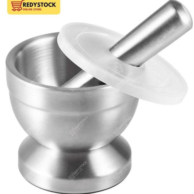 PROMO - MOR PESTLE TUMBUKAN BUMBU STAINLESS COBEK ULEKAN LUMPANG
