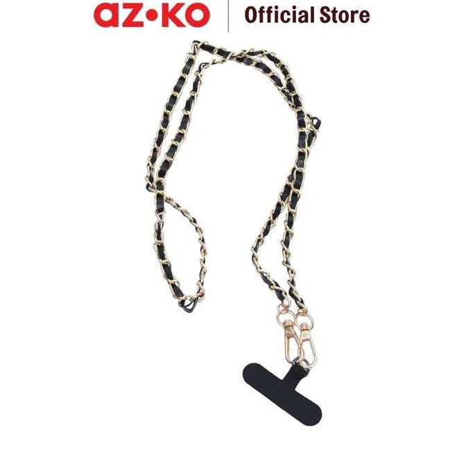

NEW - AZKO Au Lanyard Chain - Hitam Tali Leher Name Tag Id Card Kartu Akses Tali Gantungan Hp