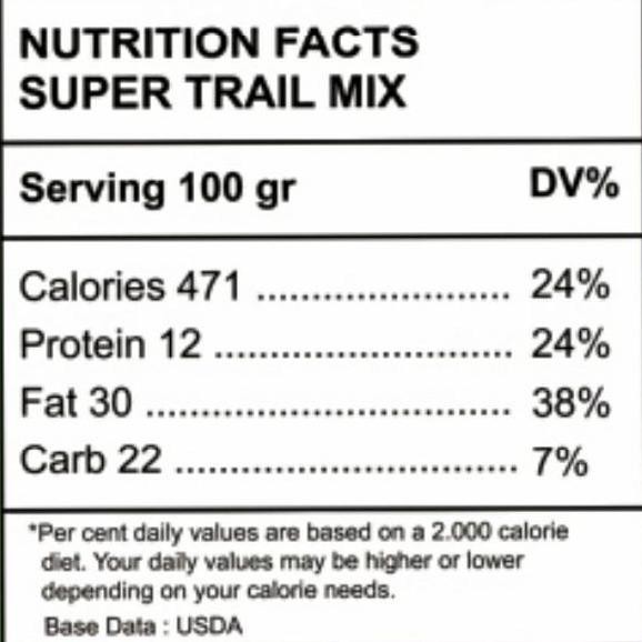 

Super Trail Mix 500Gr /Almond,Cranberry,Pumpkin Seed,Cashew,Sunflower