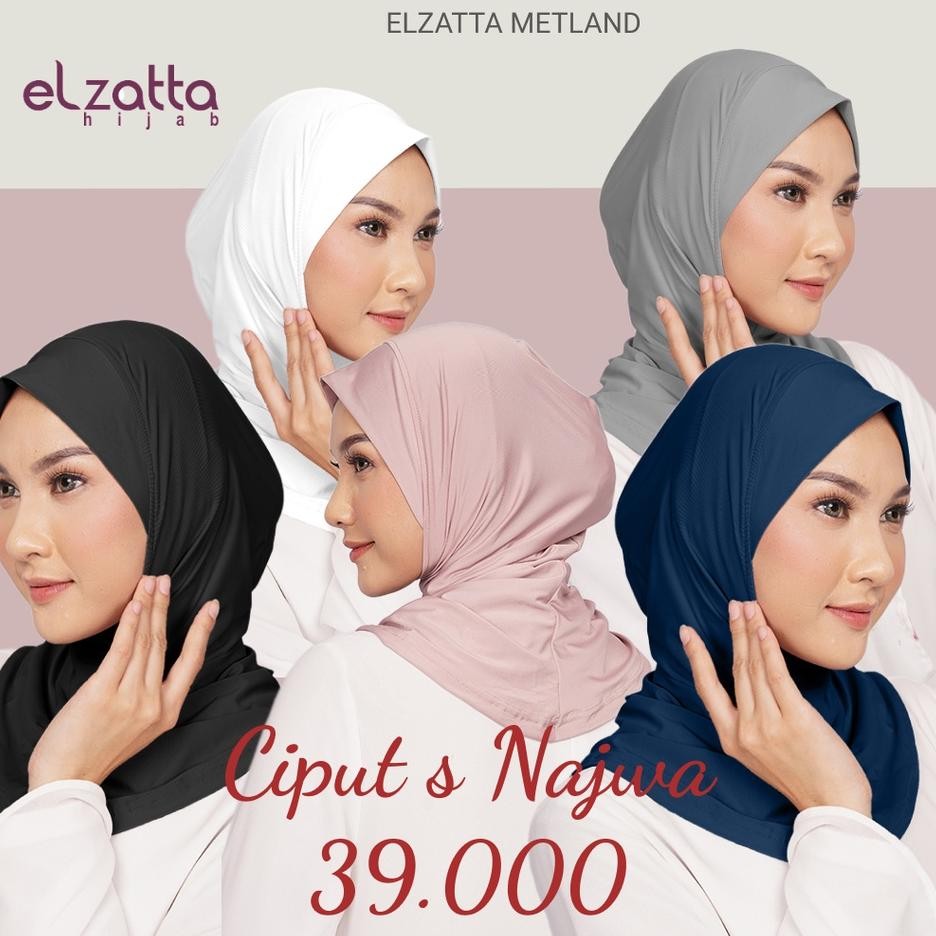 Elzatta Ciput S Najwa Inner Hiab Kerudung Olahraga Sport 2In1 Bahan Spandex Tebal