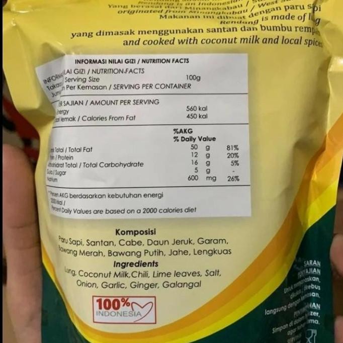 

Rendang Paru Basah Asese Khas Padang Asli 250Gr / Rendang Paru Asese