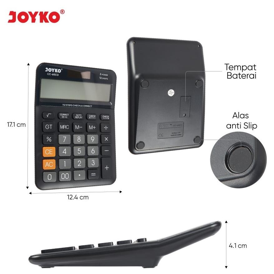 

Bisa Cod Ss-64 Kalkulator Meja Joyko Cc 60Co / Calculator Check Correct Big Lcd 12 Digit Cek Ulang Hemat